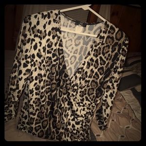 Classy Leopard/Sparkle sequenced Shirt